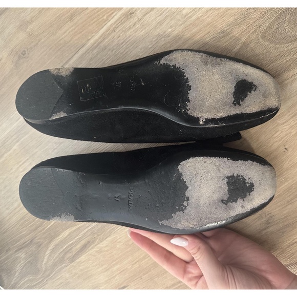 Prada Black Suede Bow Flats - Picture 5 of 5